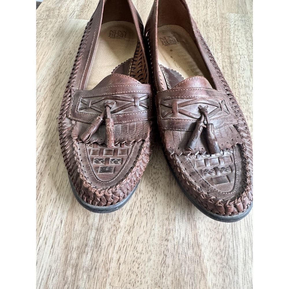 Nunn Bush Woven Loafers Mens Tassel Travel Shoes 11 M Brown Vintage NICE - Picture 8 of 8